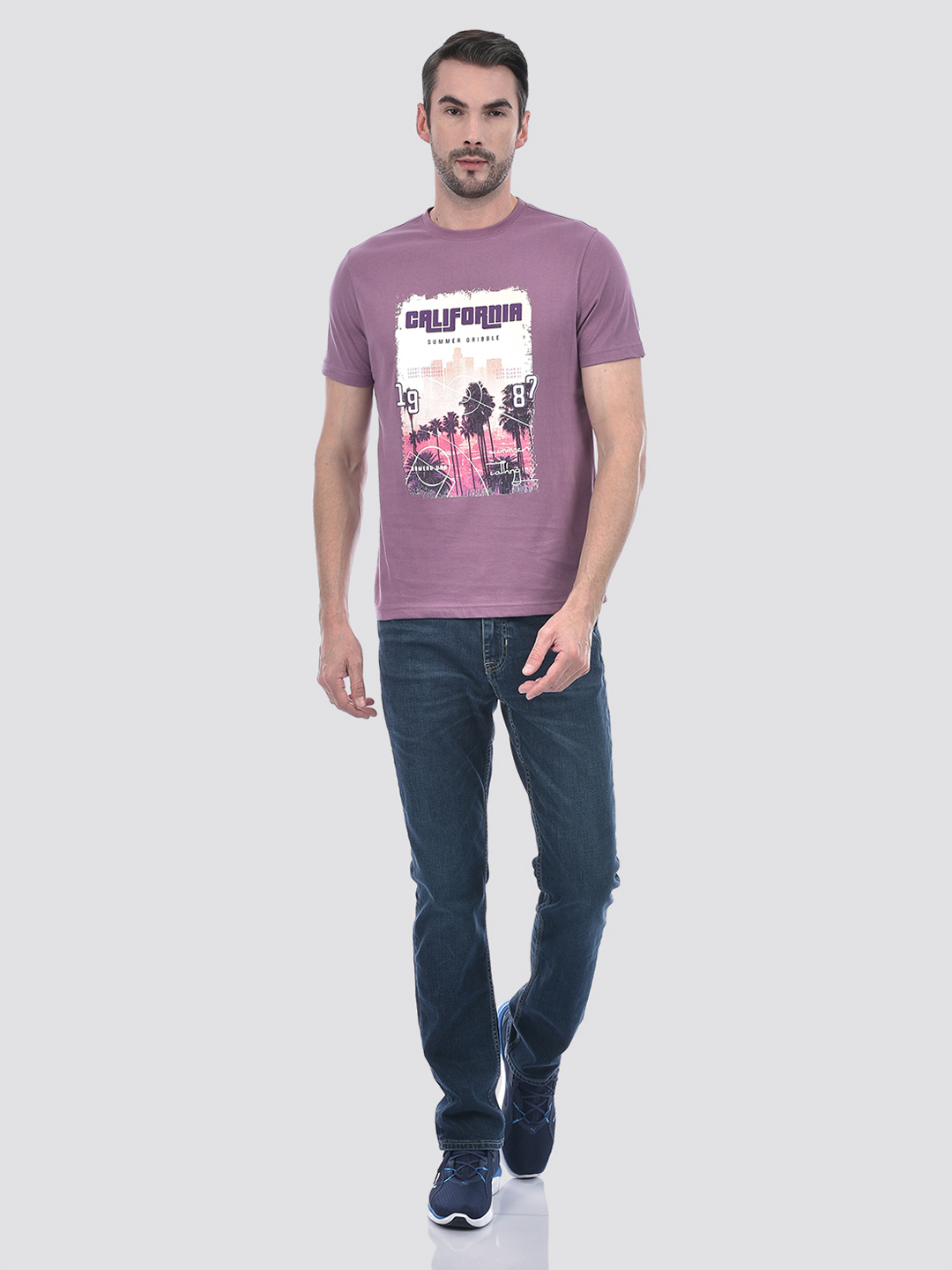 Numero Uno Men Graphic Print Purple T-Shirt